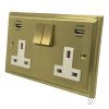 More information on the Art Deco Satin Brass Art Deco Plug Socket with USB Charging