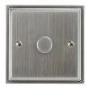 1 Gang 400W 2 Way Dimmer (Mains and Low Voltage) Art Deco Satin Chrome Intelligent Dimmer