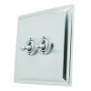 2 Gang 20 Amp 2 Way Toggle Light Switches Art Deco Satin Chrome Toggle (Dolly) Switch