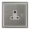 5 Amp Round Pin Unswitched Socket : White Trim Art Deco Satin Chrome Round Pin Unswitched Socket (For Lighting)