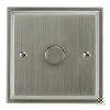 1 Gang 400W 2 Way Dimmer (Mains and Low Voltage) Art Deco Satin Nickel Intelligent Dimmer