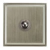 1 Gang 250W Button Dimmer Art Deco Satin Nickel Button Dimmer