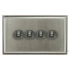 4 Gang 20 Amp 2 Way Toggle Light Switches Art Deco Satin Nickel Toggle (Dolly) Switch