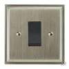 45 Amp Cooker Switch Small : Black Insert Art Deco Satin Nickel Cooker (45 Amp Double Pole) Switch