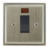 45 Amp Cooker Switch with Neon Small : Black Insert Art Deco Satin Nickel Cooker (45 Amp Double Pole) Switch