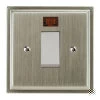 45 Amp Cooker Switch with Neon Small : White Trim Art Deco Satin Nickel Cooker (45 Amp Double Pole) Switch