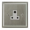 5 Amp Round Pin Unswitched Socket : White Trim Art Deco Satin Nickel Round Pin Unswitched Socket (For Lighting)