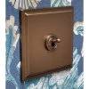 Art Deco Screwless Bronze Antique Intermediate Toggle (Dolly) Switch - 2