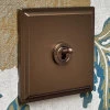 Art Deco Screwless Bronze Antique Intermediate Toggle (Dolly) Switch - 1
