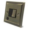 Art Deco Classic Antique Brass Switched Fused Spur - 1