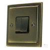 2 Gang 10 Amp 2 Way Light Switches : Black Trim Art Deco Classic Antique Brass Light Switch