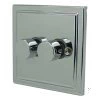 Art Deco Classic Polished Chrome LED Dimmer and Push Light Switch Combination - 1
