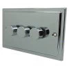 Art Deco Classic Polished Chrome LED Dimmer and Push Light Switch Combination - 2