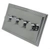 Art Deco Classic Polished Chrome LED Dimmer and Push Light Switch Combination - 3