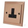 Art Deco Classic Polished Copper Round Pin Unswitched Socket (For Lighting) - 1