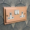 Art Deco Classic Polished Copper Switched Plug Socket - 3