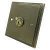1 Gang 2 Way Toggle Light Switch Art Deco Supreme Antique Brass Toggle (Dolly) Switch