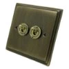 Art Deco Supreme Antique Brass Toggle (Dolly) Switch - 1