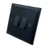 2 Gang 2 Way Light Switch : Black Trim