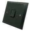 1 Gang - Used for heating and water heating circuits. Switches both live and neutral poles : Black Trim Art Deco Supreme Matt Black 20 Amp Switch