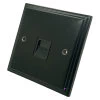 1 Gang - Single master telephone point (only 1 master point required per line - use extension sockets for additional points) : Black Trim Art Deco Supreme Matt Black Telephone Master Socket