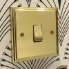 Art Deco Supreme Polished Brass Intermediate Light Switch - 2