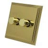 Art Deco Supreme Polished Brass Push Intermediate Light Switch - 1
