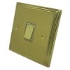 1 Gang Intermediate Light Switch : White Trim Art Deco Supreme Polished Brass Intermediate Light Switch