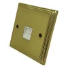 1 Gang - Single telephone extension point : White Trim Art Deco Supreme Polished Brass Telephone Extension Socket