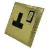 Art Deco Supreme Polished Brass Switched Plug Socket - 1