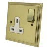 Art Deco Supreme Polished Brass Switched Plug Socket - 3