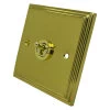 1 Gang 2 Way Toggle Light Switch Art Deco Supreme Polished Brass Toggle (Dolly) Switch