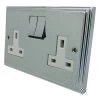2 Gang - Double 13 Amp Switched Plug Socket : White Trim