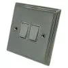 2 Gang 10 Amp 2 Way Light Switches : White Trim