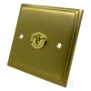 1 Gang 2 Way Toggle Light Switch Art Deco Supreme Satin Brass Toggle (Dolly) Switch