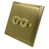 Art Deco Supreme Satin Brass Toggle (Dolly) Switch - 1