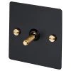 1 Gang 20 Amp 2 Way Toggle (Dolly) Light Switch - Brass Toggle