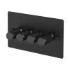 4 Gang 100W 2 Way LED Dimmer (60 - 250W) - Black Controls
