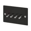 4 Gang 20 Amp 2 Way Toggle (Dolly) Light Switches - Steel Toggles