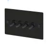 4 Gang 20 Amp 2 Way Toggle (Dolly) Light Switches - Black Toggles