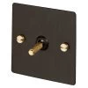 1 Gang 20 Amp 2 Way Toggle (Dolly) Light Switch - Brass Toggle