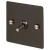 1 Gang 20 Amp 2 Way Toggle (Dolly) Light Switch - Bronze Toggle