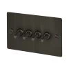 4 Gang 20 Amp 2 Way Toggle (Dolly) Light Switches - Bronze Toggles