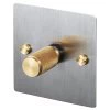 1 Gang 100W 2 Way LED Dimmer (60 - 250W) - Brass Control
