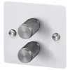 2 Gang 100W 2 Way LED Dimmer (60 - 250W) - Steel Controls