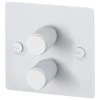 2 Gang 100W 2 Way LED Dimmer (60 - 250W) - White Controls