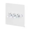 3 Gang 20 Amp 2 Way Toggle (Dolly) Light Switches - White Toggles
