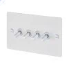 4 Gang 20 Amp 2 Way Toggle (Dolly) Light Switches - White Toggles