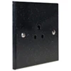 2 Amp Round Pin Unswitched Socket : Black Trim