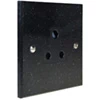 Black Granite / Polished Stainless Round Pin Unswitched Socket (For Lighting) - 1